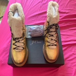 BRAND NEW GOLD WINTER BOOTS J CREW